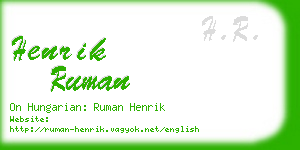 henrik ruman business card